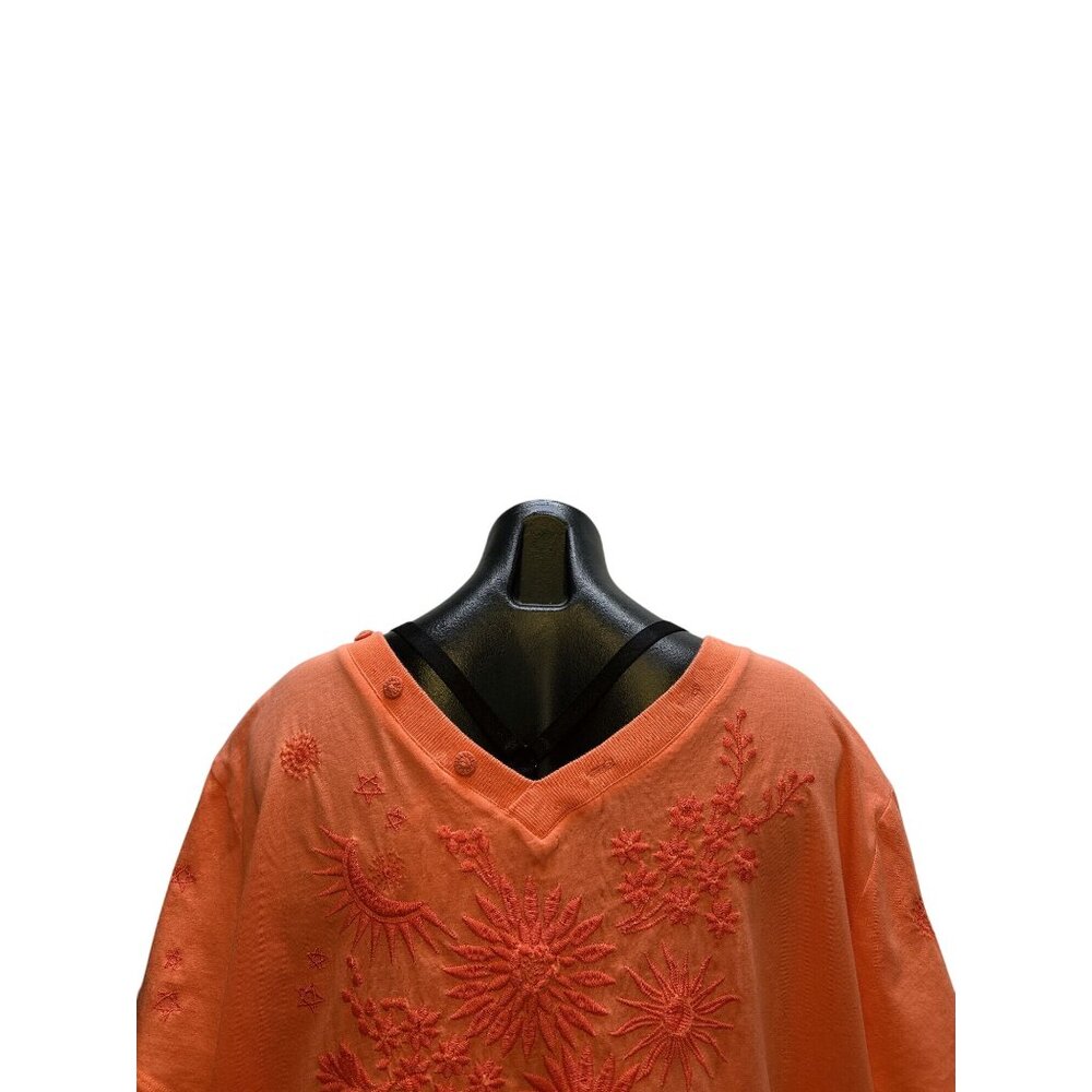 NWT Johnny Was Coral Embroidered V-Neck Blouse XL - Picture 6 of 9